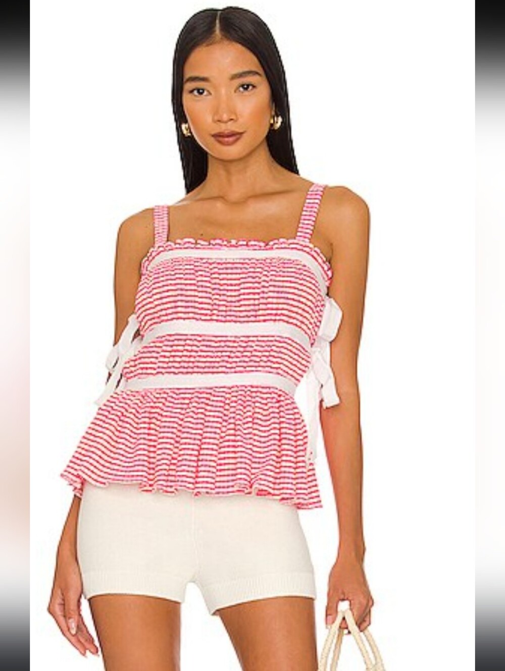 Revolve LPA Pink and White Striped  Top